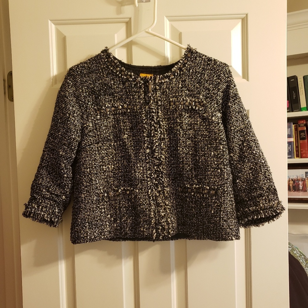 Excellent Quality! Black and White Tweed Jacket